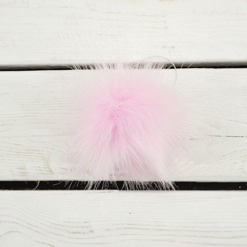 Eco fur pompom 9 cm - muted pink