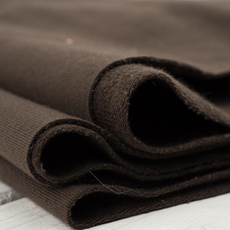Brown - looped knitwear with elastan
