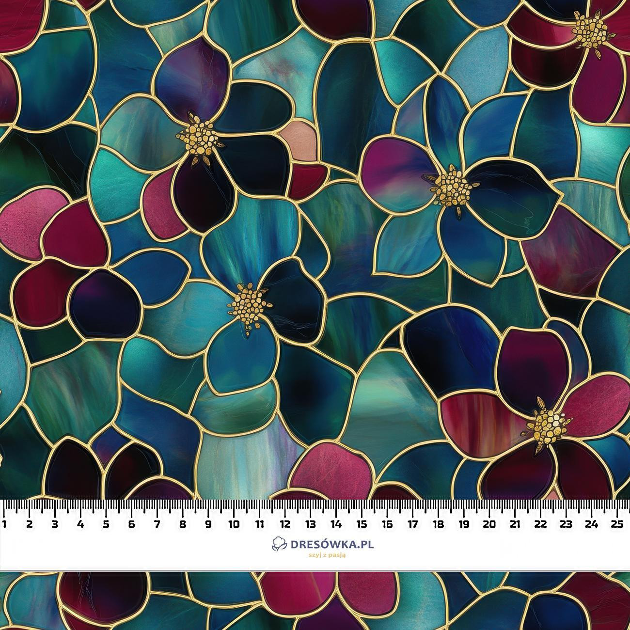 STAINED GLASS WZ. 16 ( EMERALD)- Slub Weave