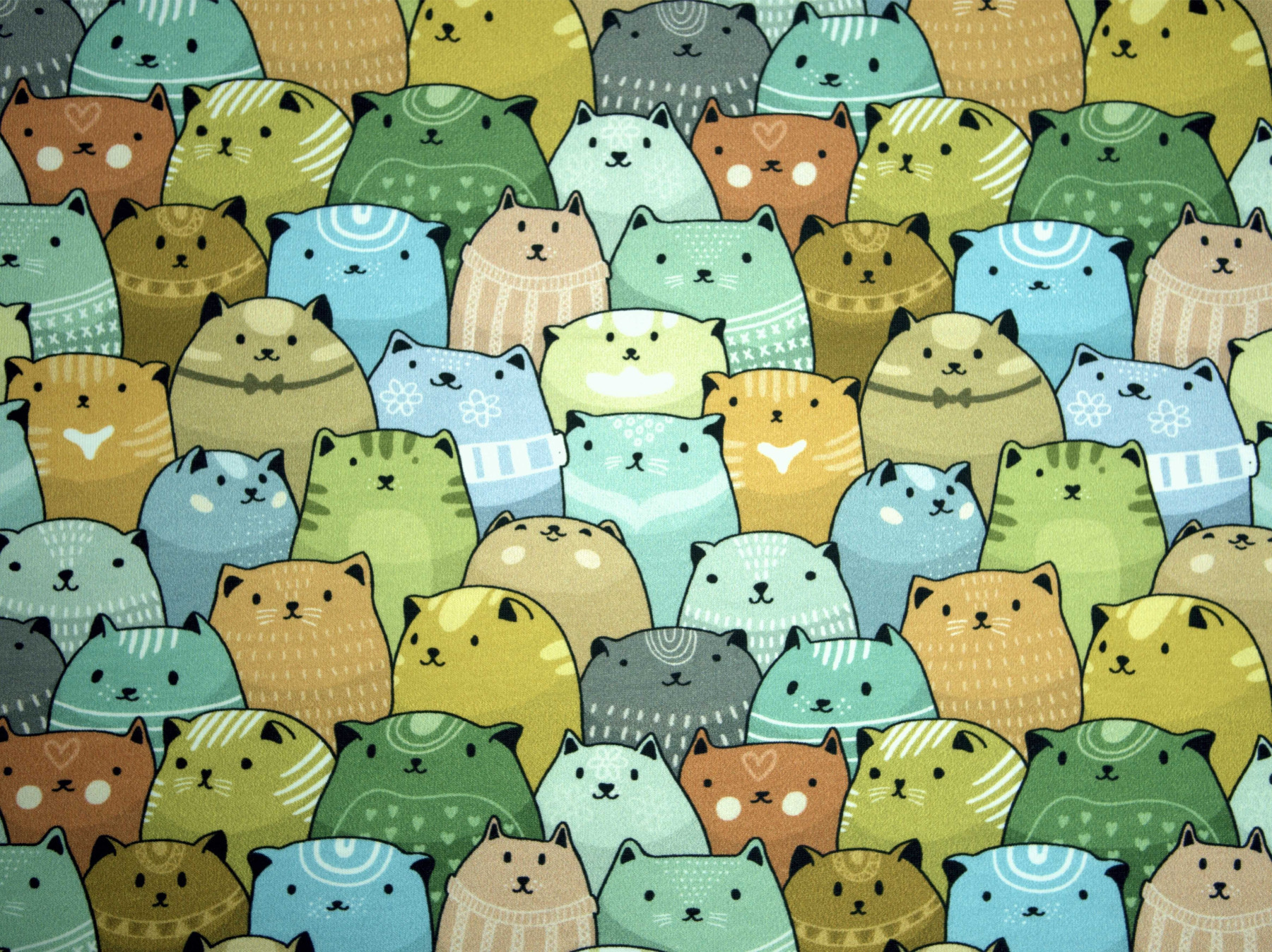 Colourful cats - looped knit