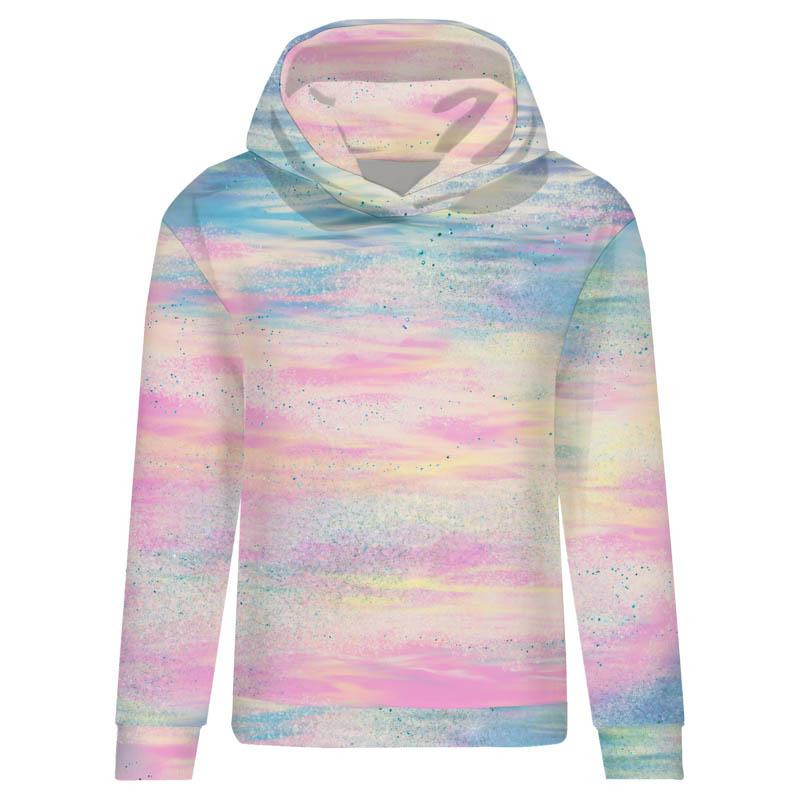 CLASSIC WOMEN’S HOODIE (POLA) - RAINBOW OCEAN pat. 5 - looped knit fabric 