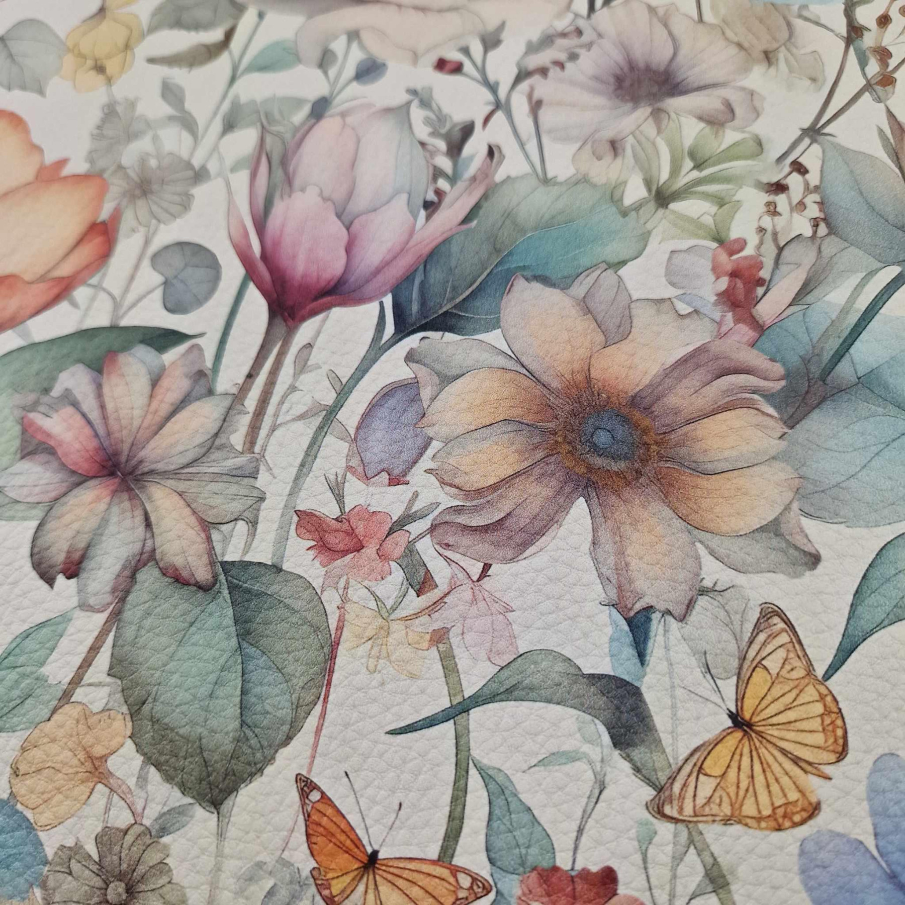 PASTEL FLOWERS WZ.12 (46 cm x 50 cm) - thick pressed leatherette