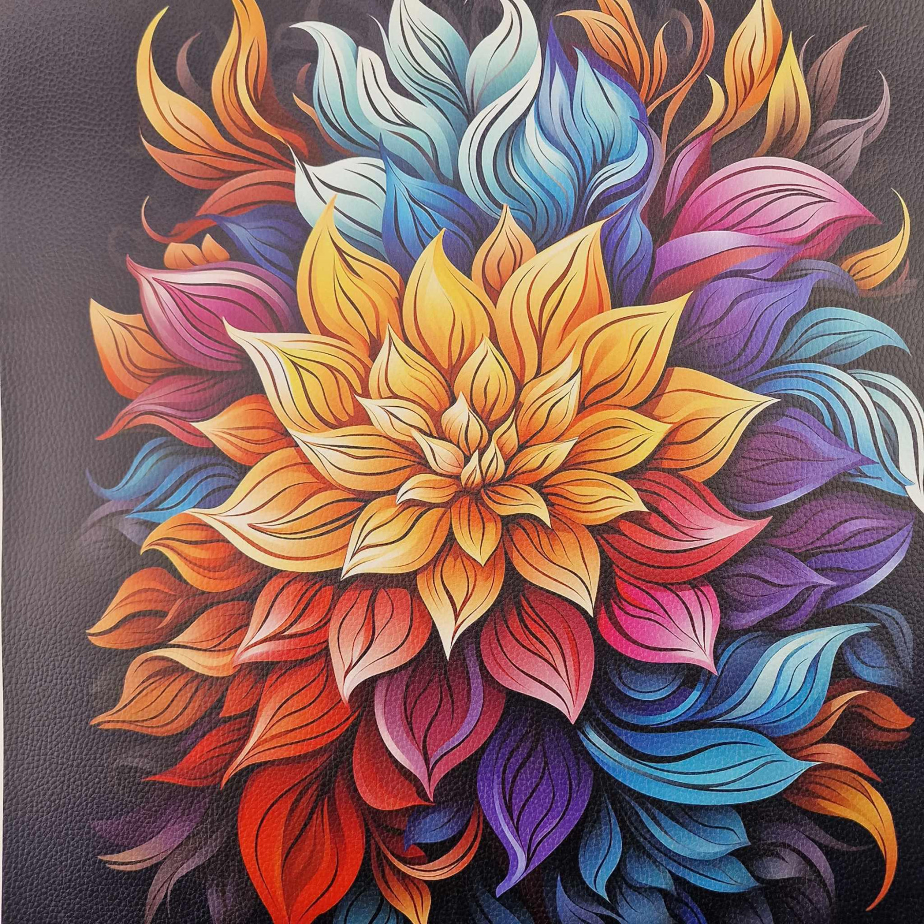 BOUQUET OF FLOWERS WZ.6 (46 cm x 50 cm) - thick pressed leatherette