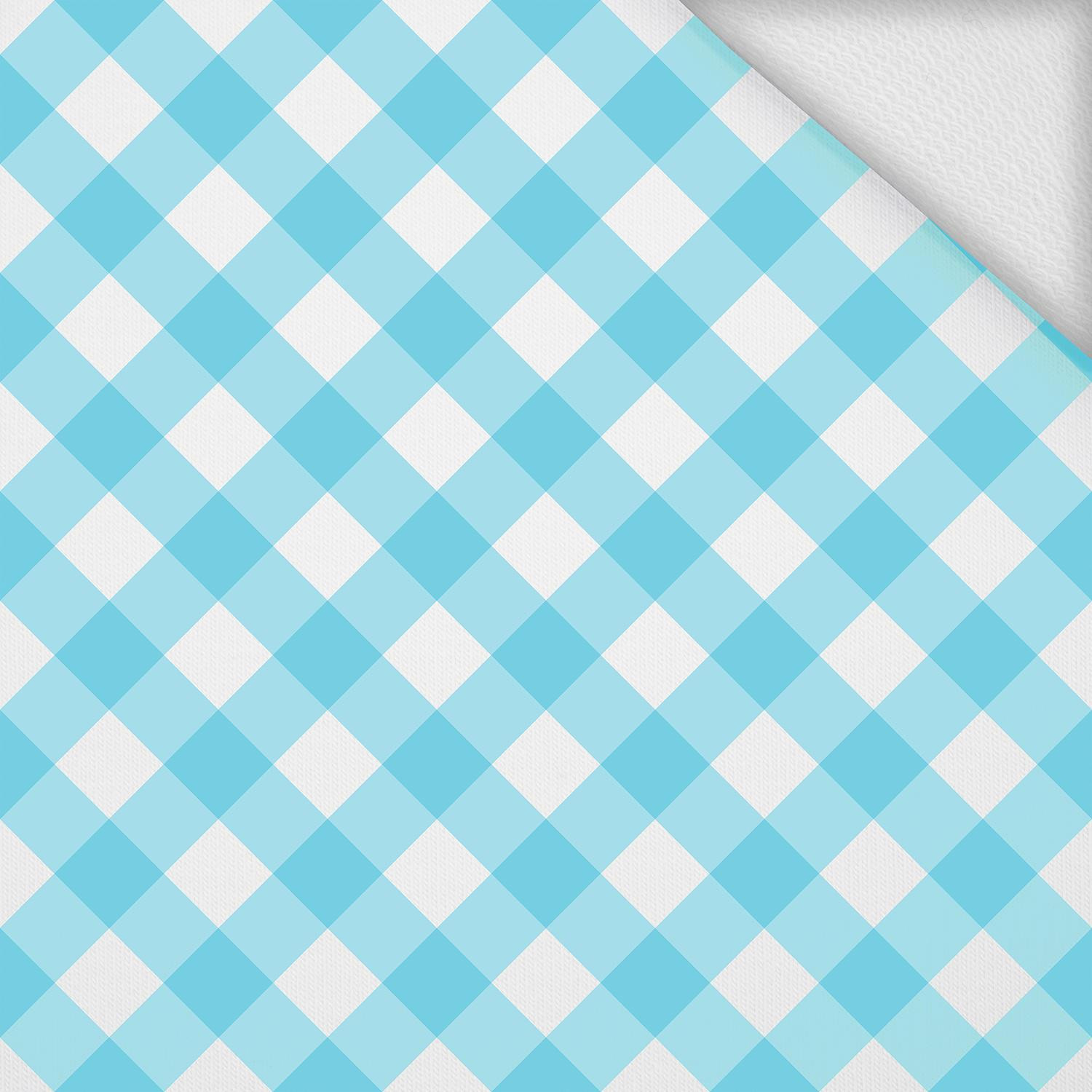 OKTOBERFEST CHECK / turquoise - looped knit SP250