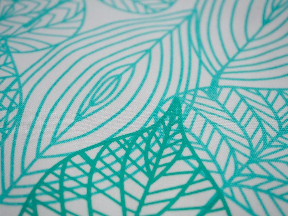 LEAVES / B-00 White - single jersey with elastane TE210