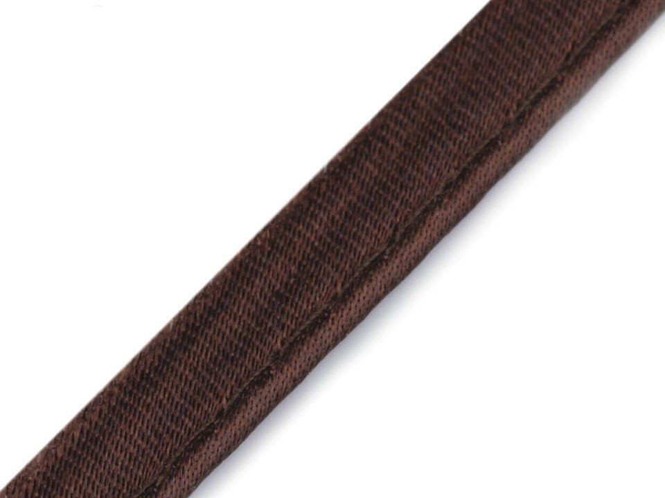 Satin Bias Insertion Piping width 10 mm - brown