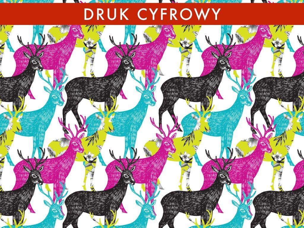 COLORFUL DEERS - single jersey with elastane TE210