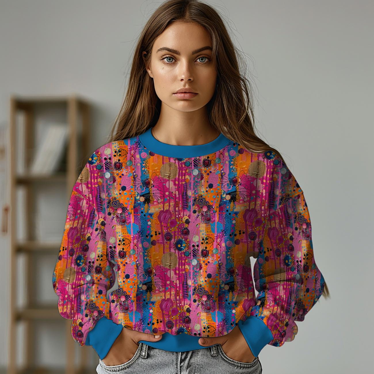 ABSTRACTION WZ.39 - brushed knitwear with elastane ITY