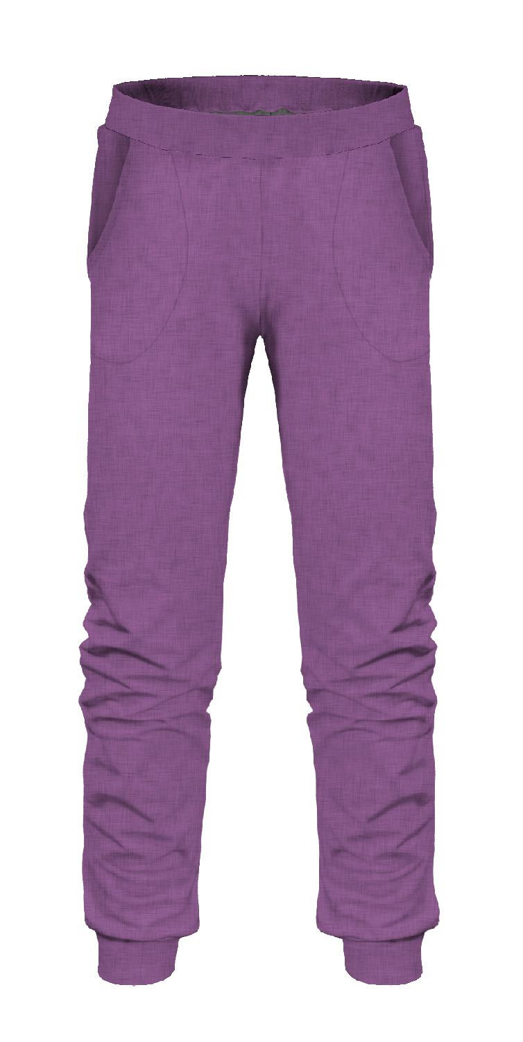 CHILDREN'S JOGGERS (LYON) - ACID WASH / PURPLE - looped knit fabric 