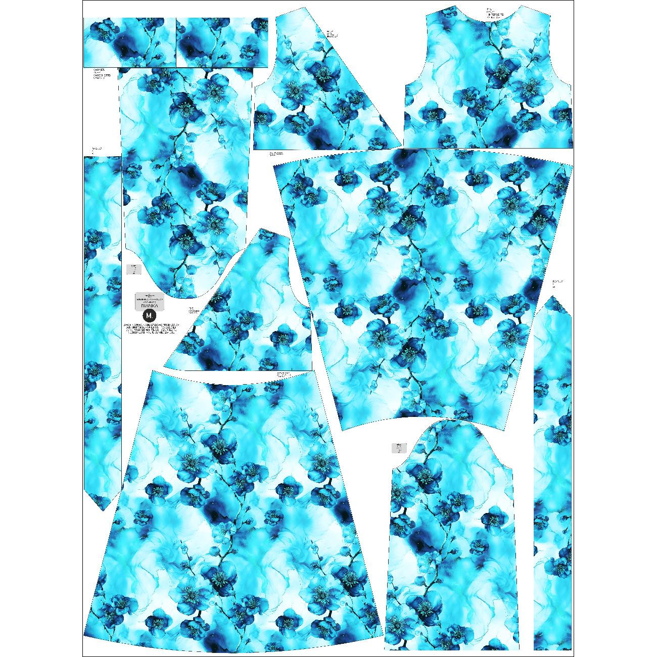 WRAP MIDI DRESS (BIANCA) - ALCOHOL PASTEL INK wz.7 blue - sewing set