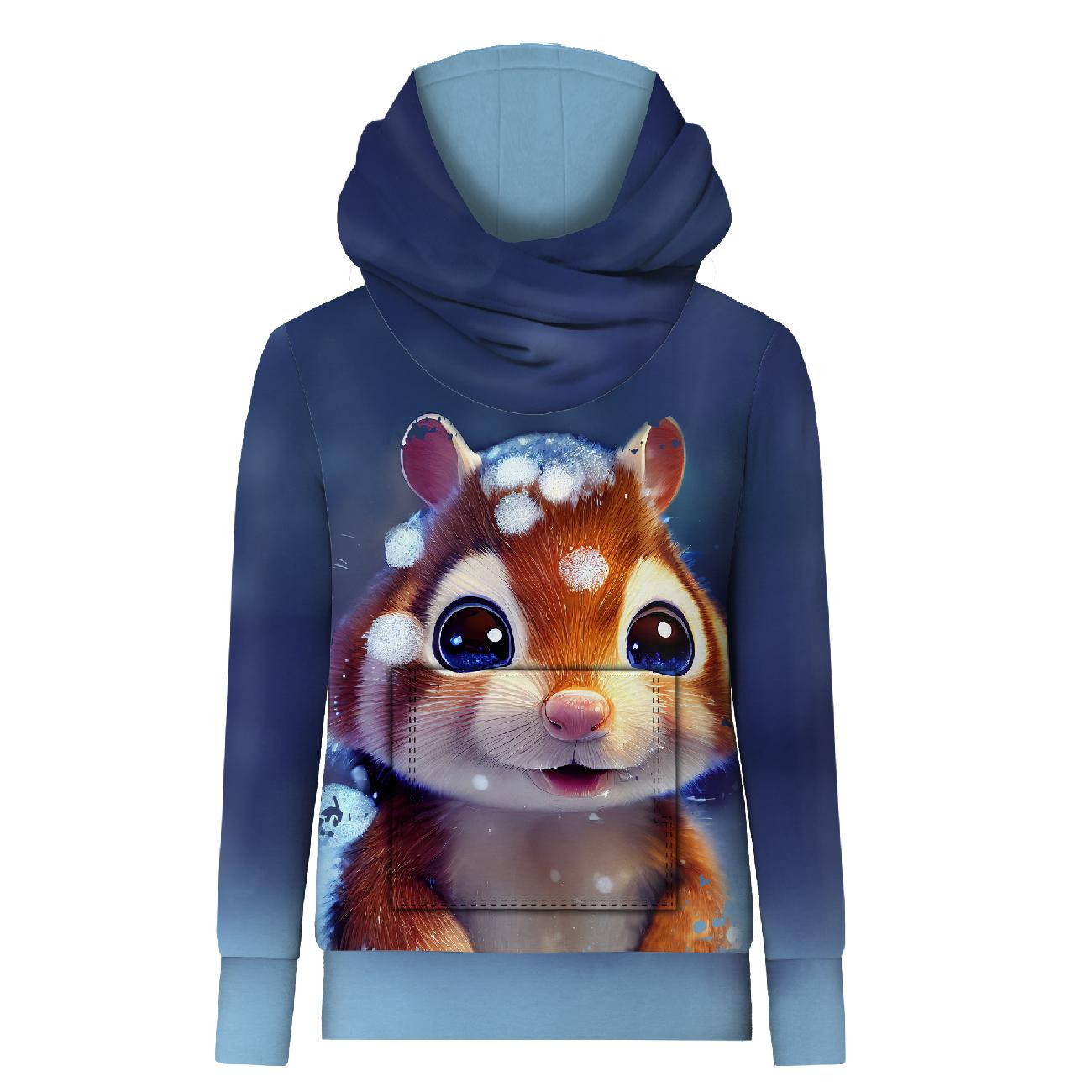 HYDROPHOBIC HOODIE UNISEX - ANIMATED SQUIRREL pat. 2 - sewing set