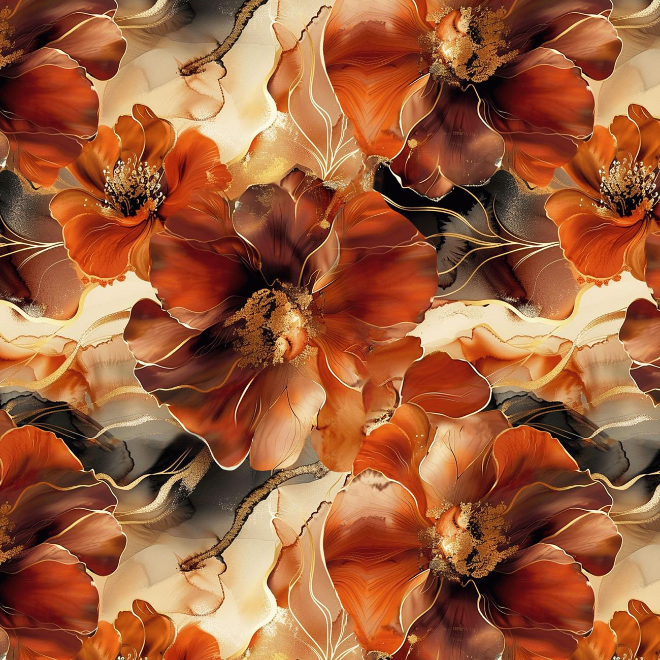 AUTUMN FLOWERS WZ.13 - Waterproof woven fabric