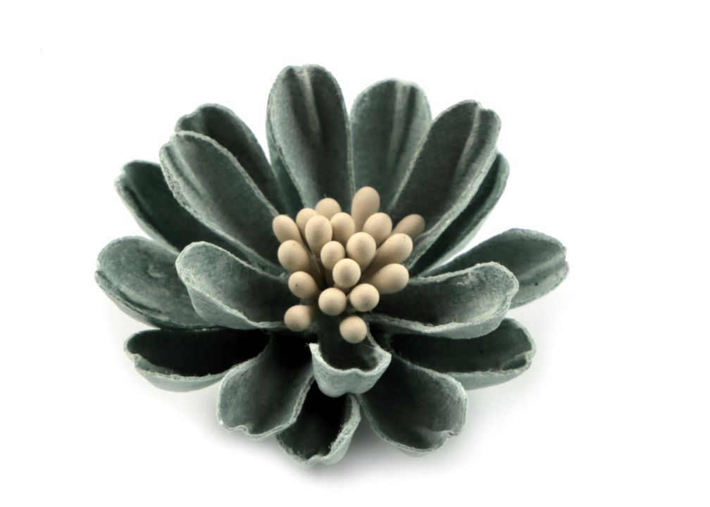 Cotton flower 3D applique - green