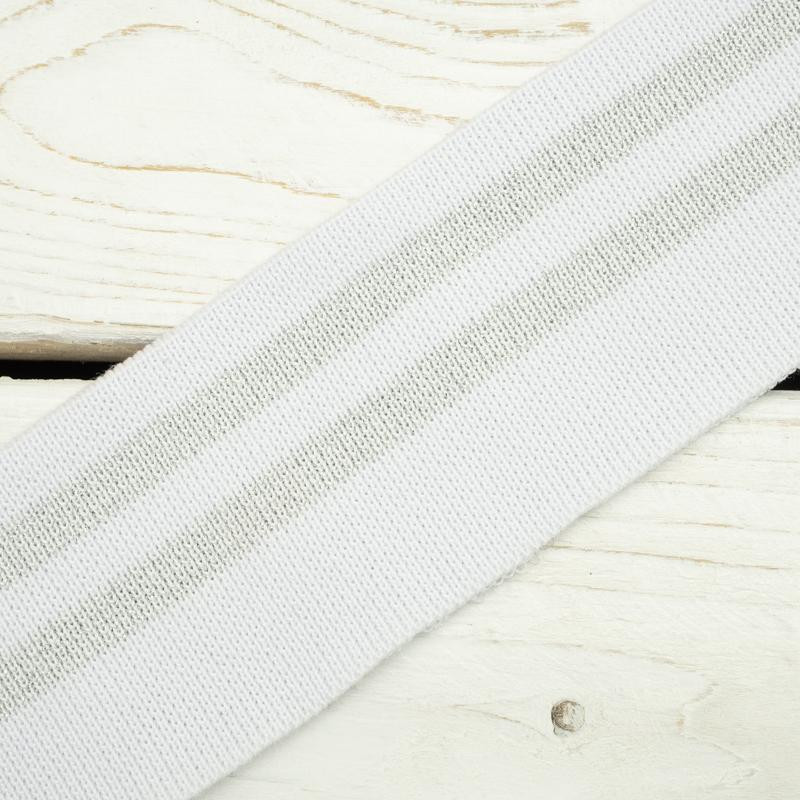 Folded ribbing WHITE / silver 140cm