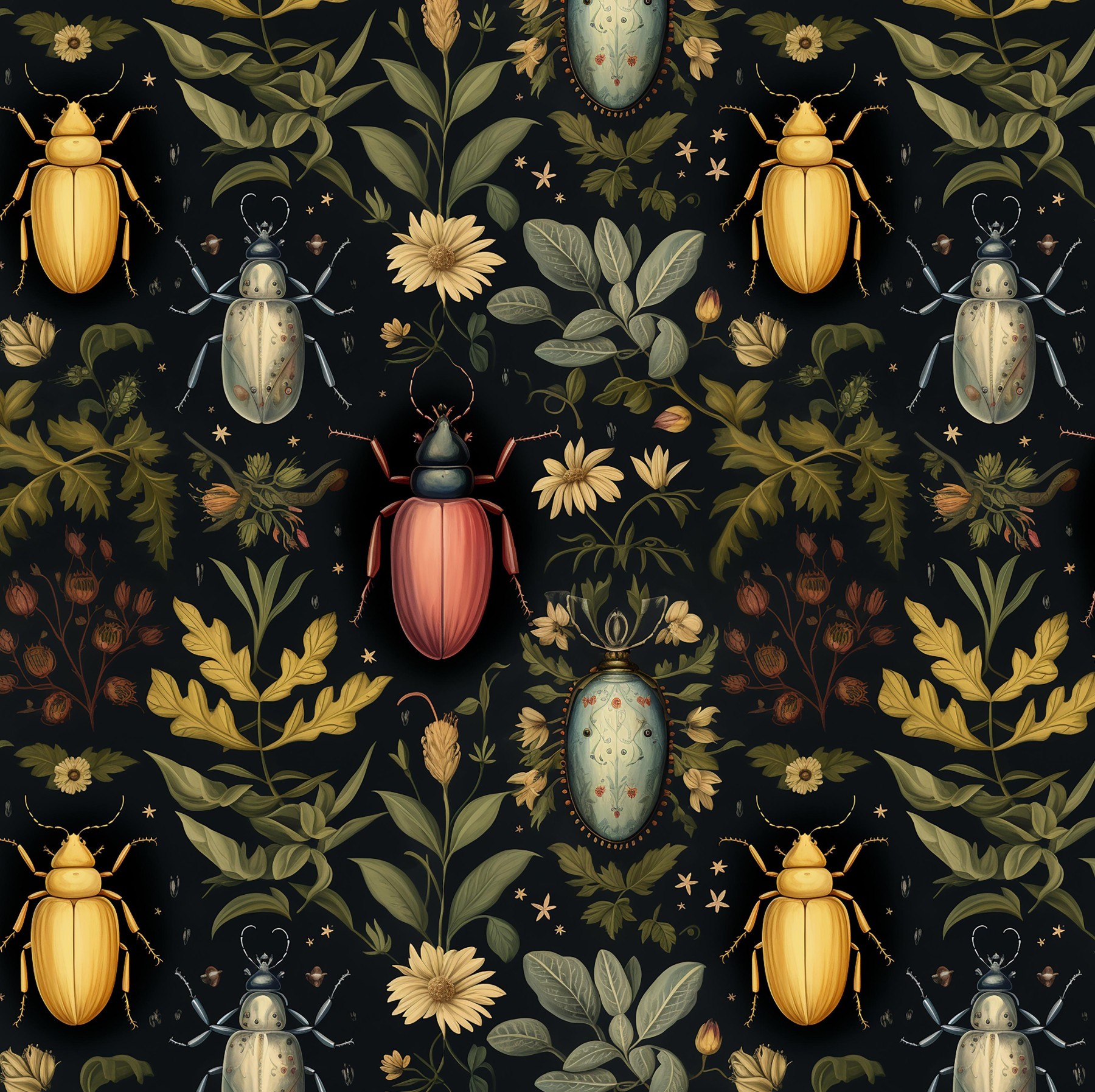 Botanical wz.4 - Woven Fabric for tablecloths