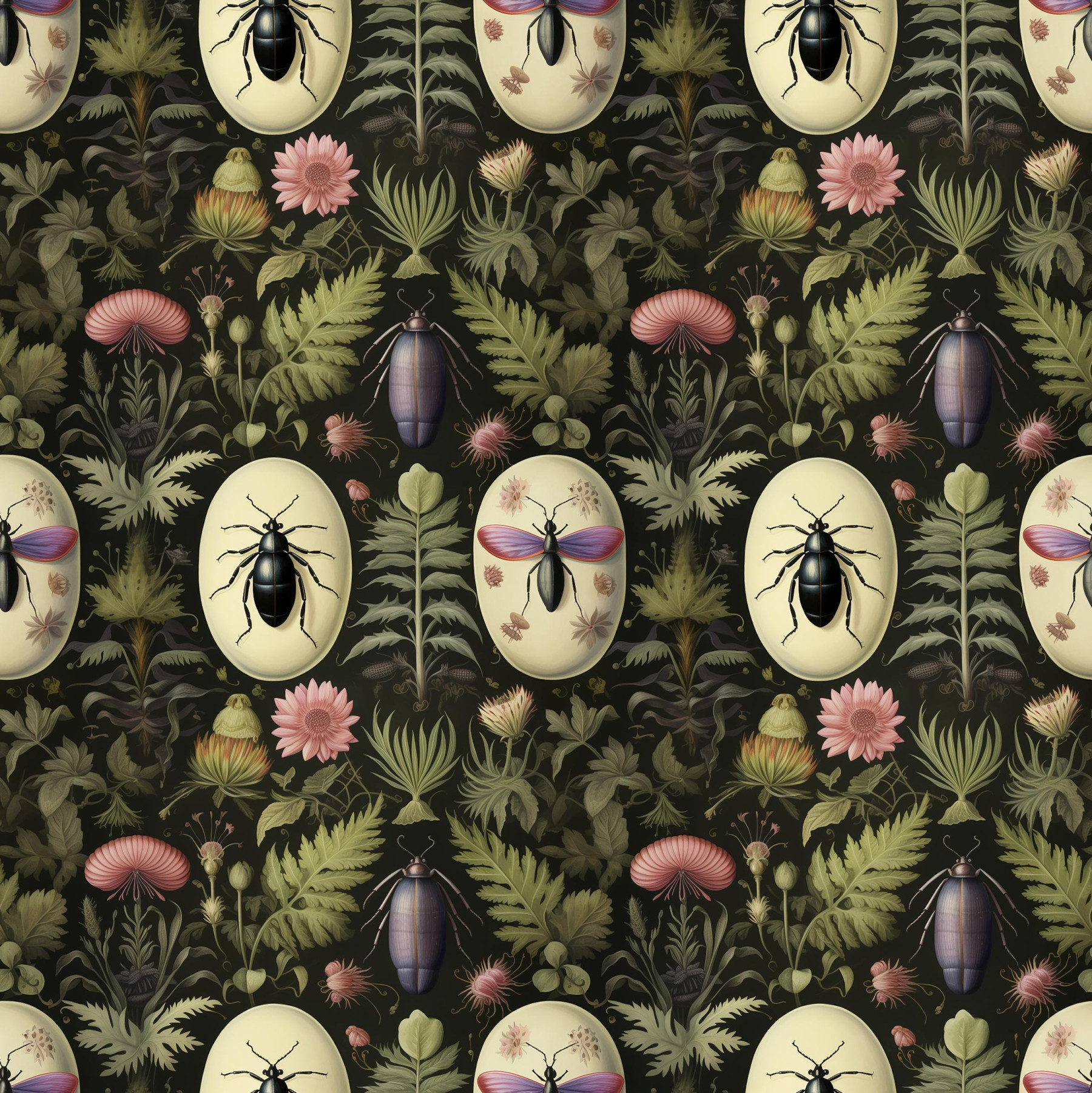 Botanical wz.5 - Woven Fabric for tablecloths
