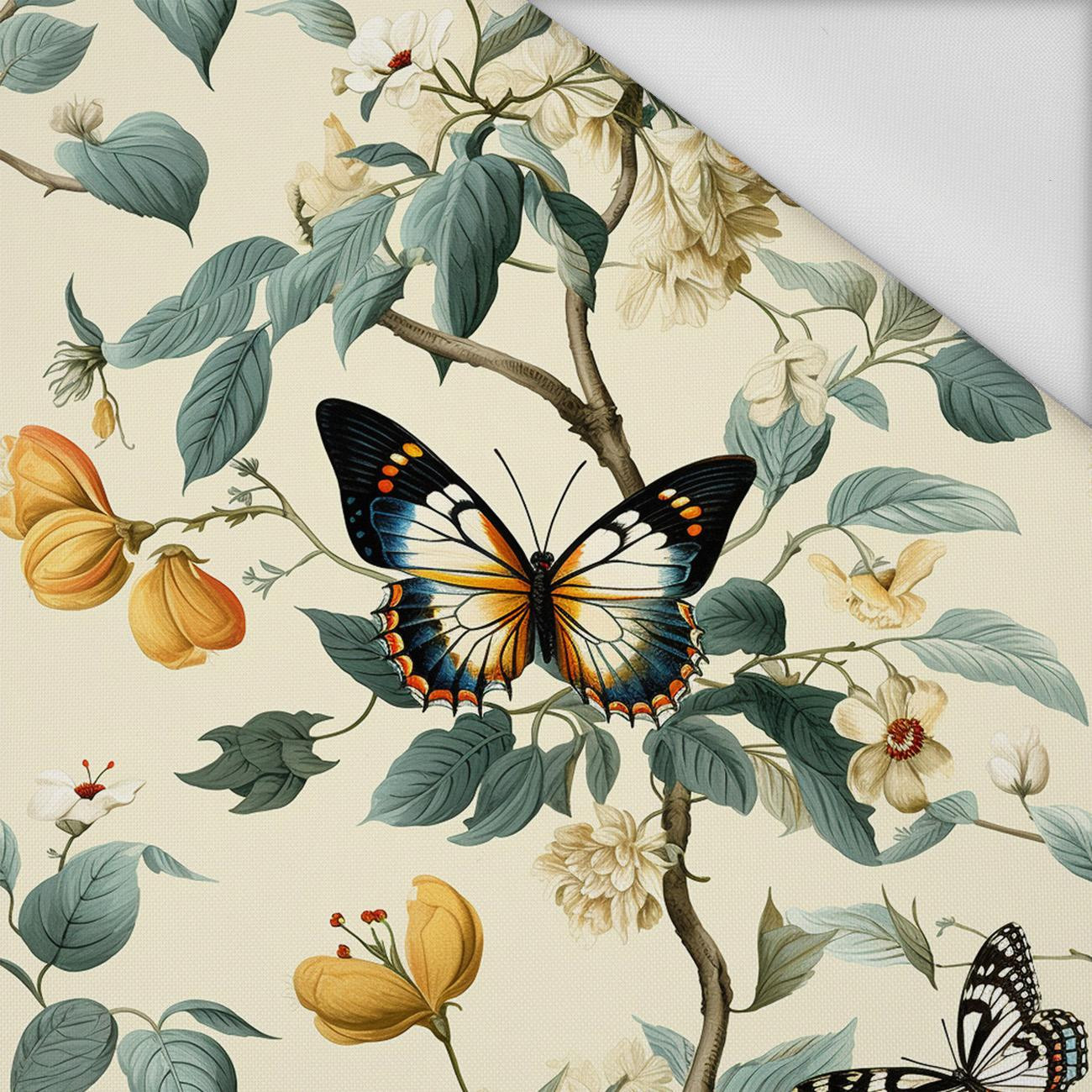 Butterfly & Flowers wz.2 - Waterproof woven fabric