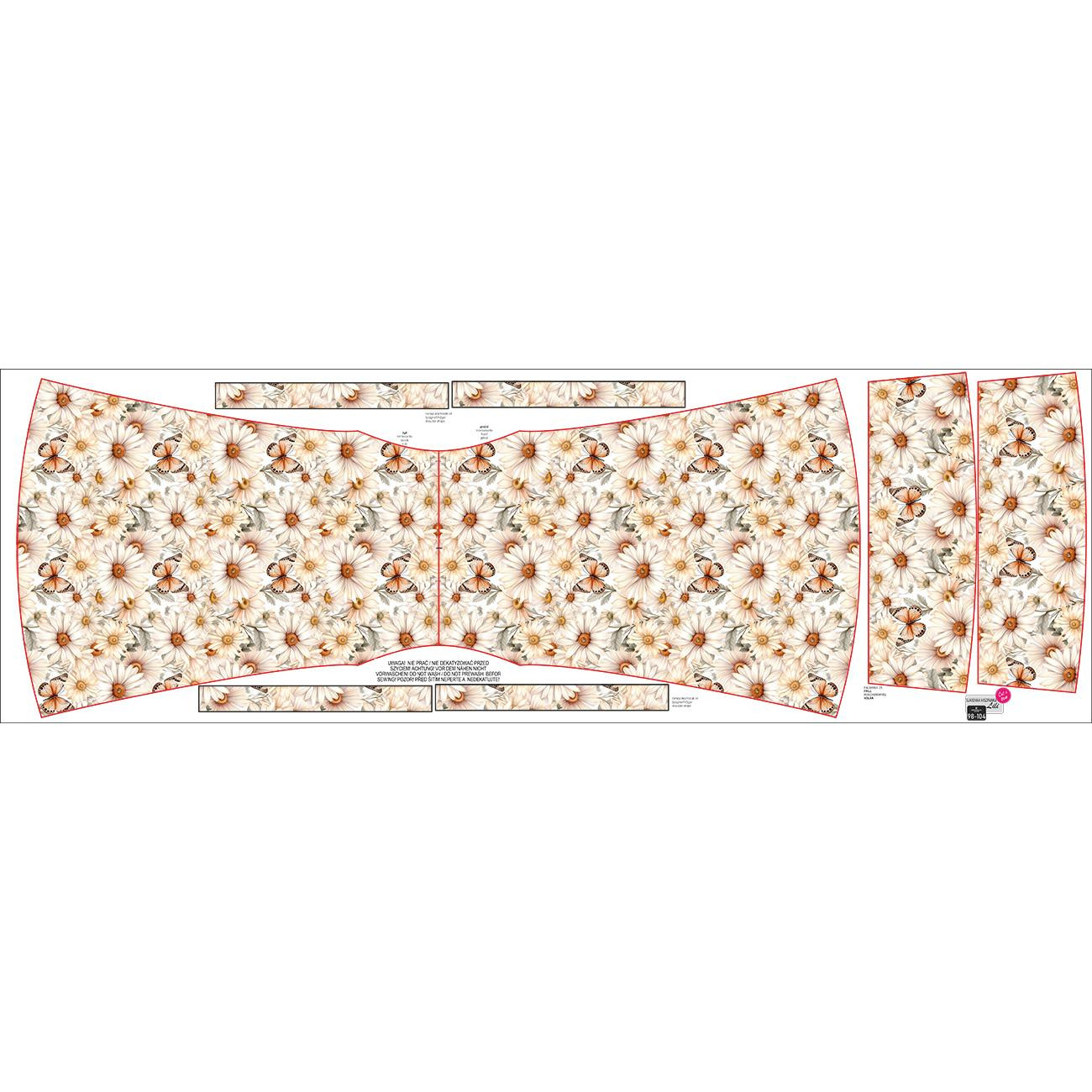 Bardot neckline dress (LILI) - Butterfly & Flowers wz.4 - sewing set