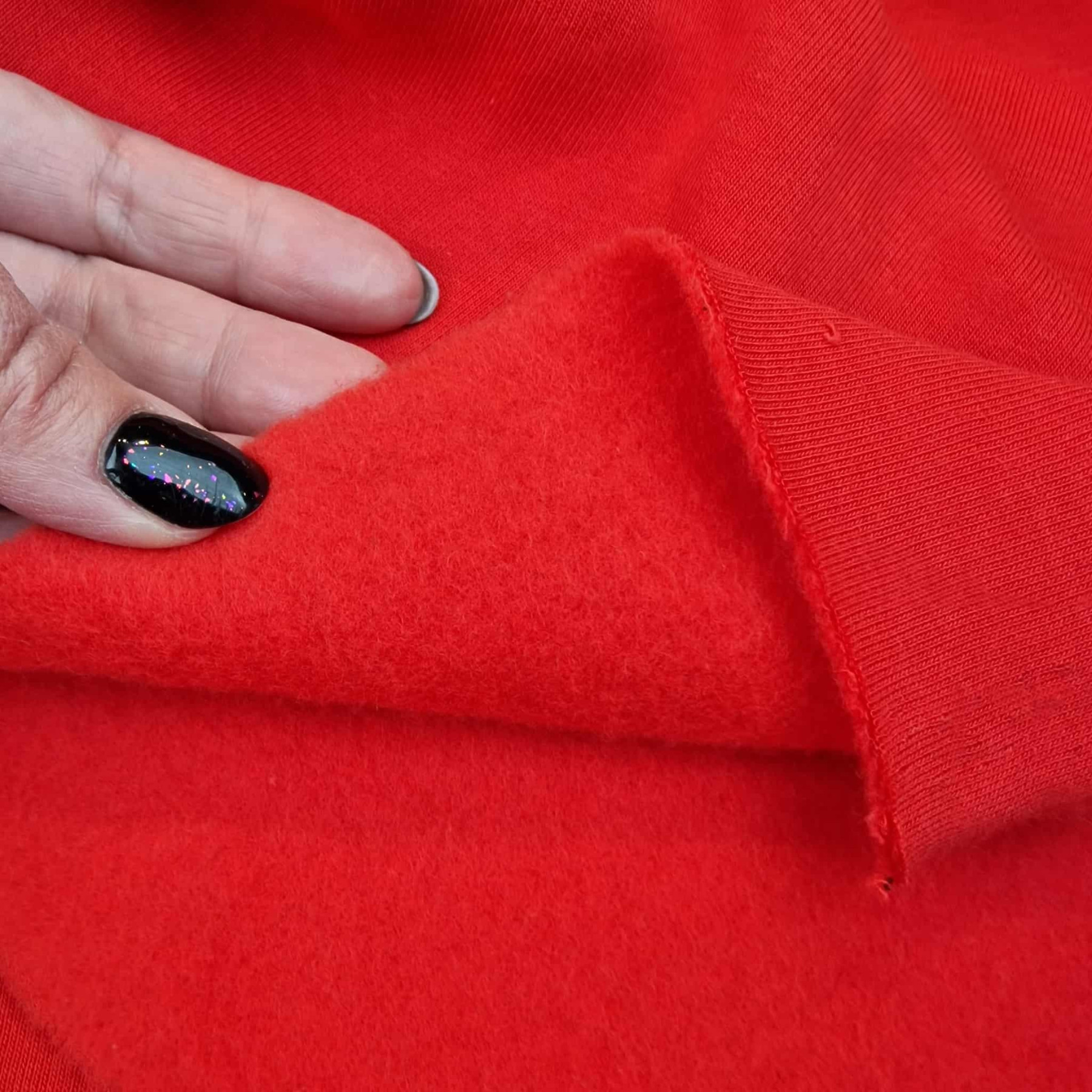 Thick brushed sweatshirt D300 - RED (D-18)