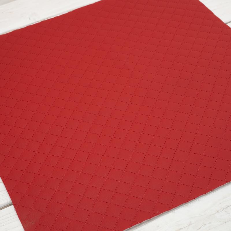 RED (47cm x 50cm) - Quilted crash leatherett