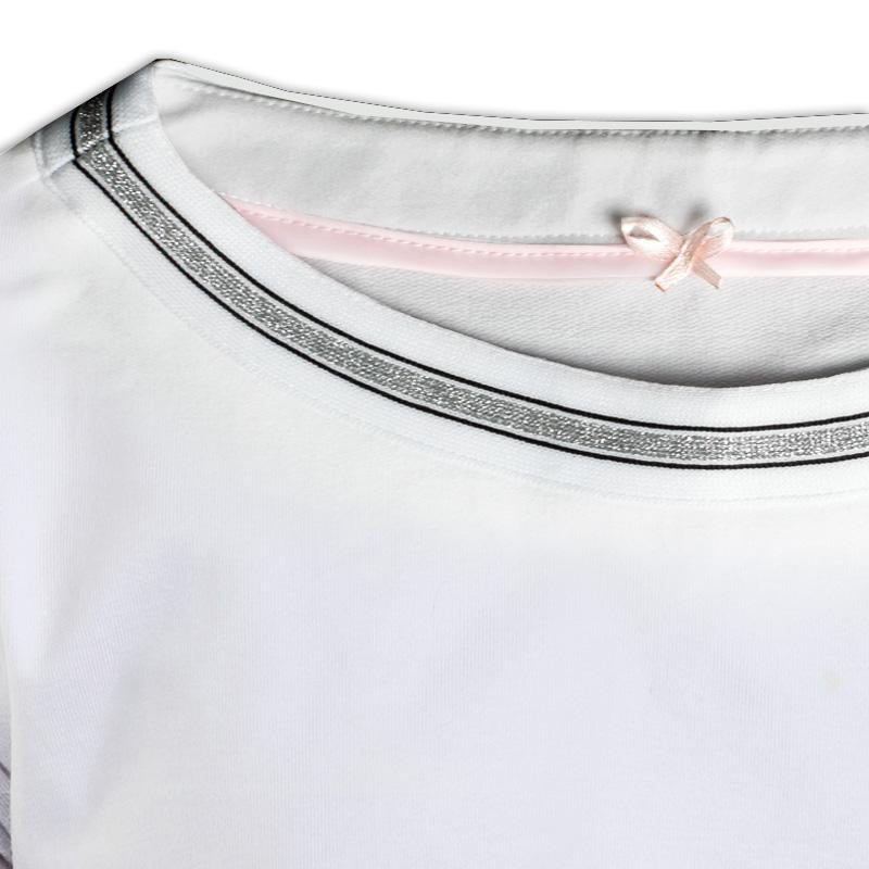 Peplum kid’s blouse with transfer rhinestones (ANGIE) - white 98-104 - sewing set