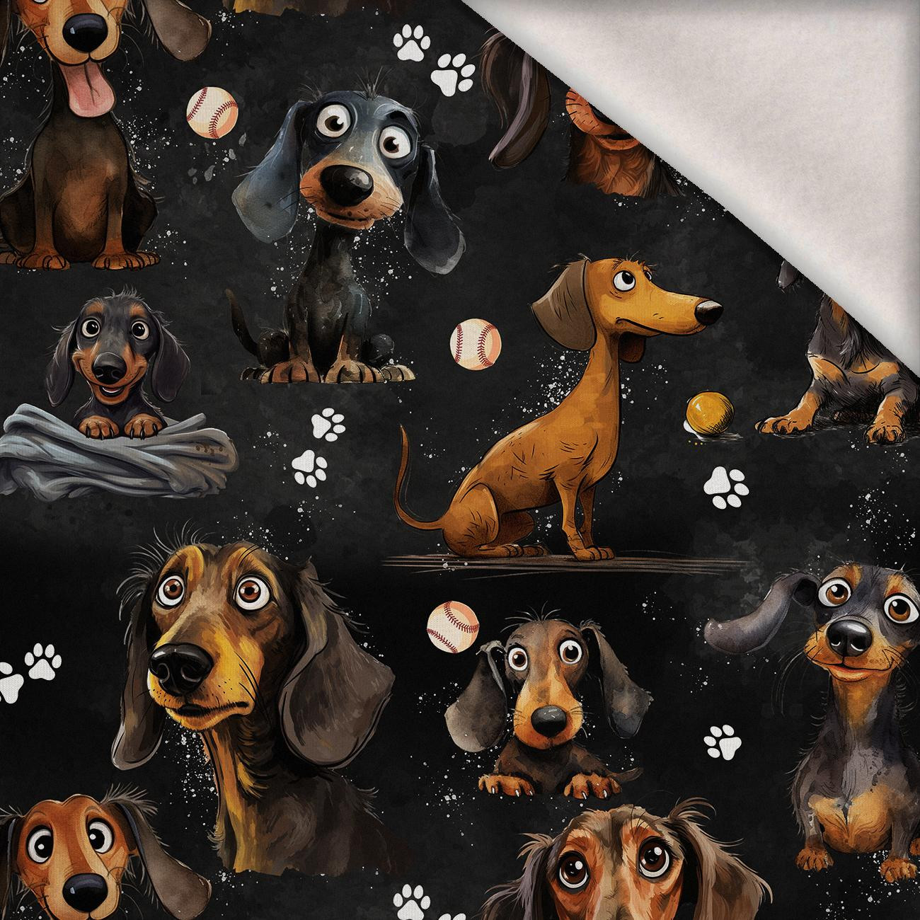 DOGS PAT. 4 - brushed knitwear with elastane ITY