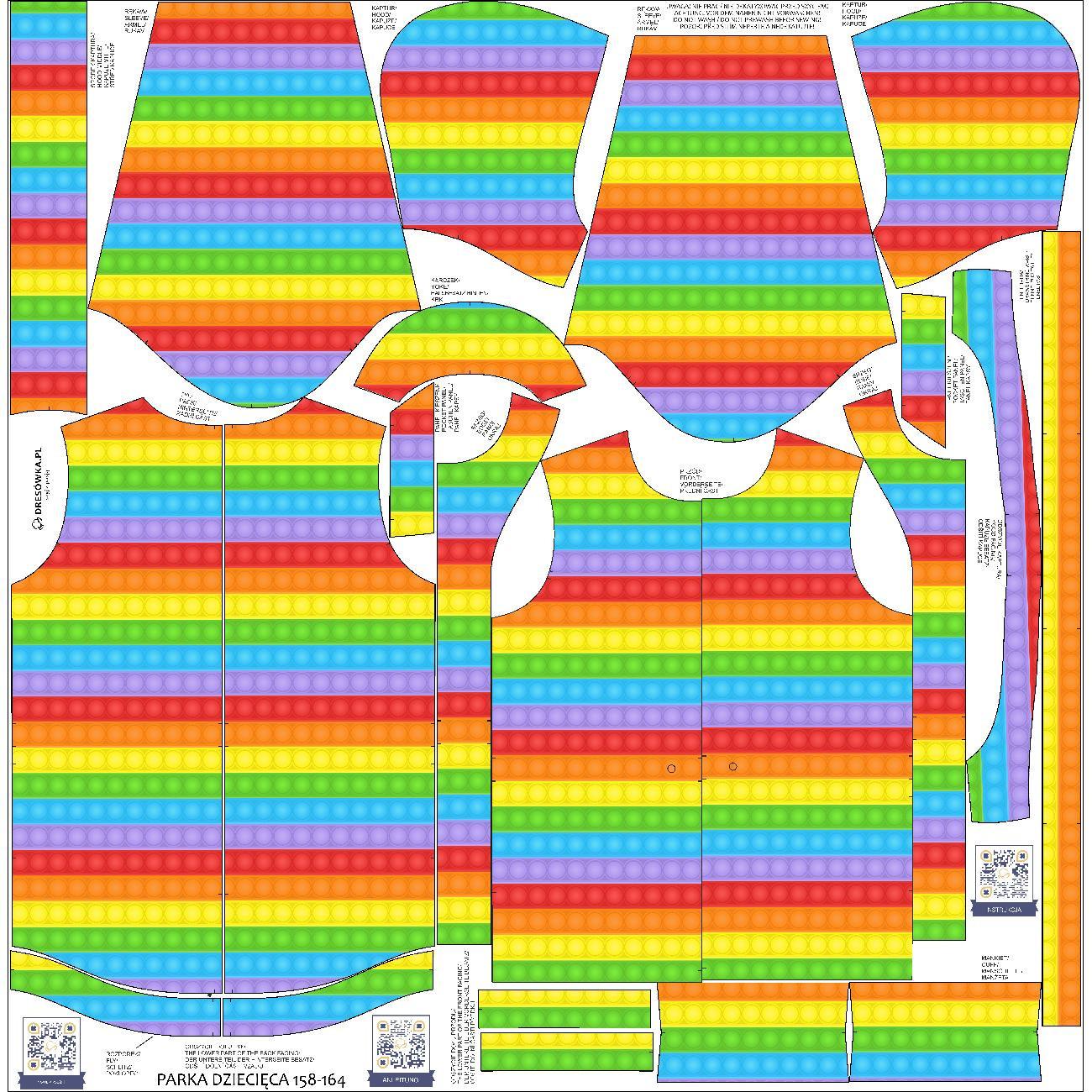KIDS PARKA (ARIEL) - BUBBLED / colorful - sewing set