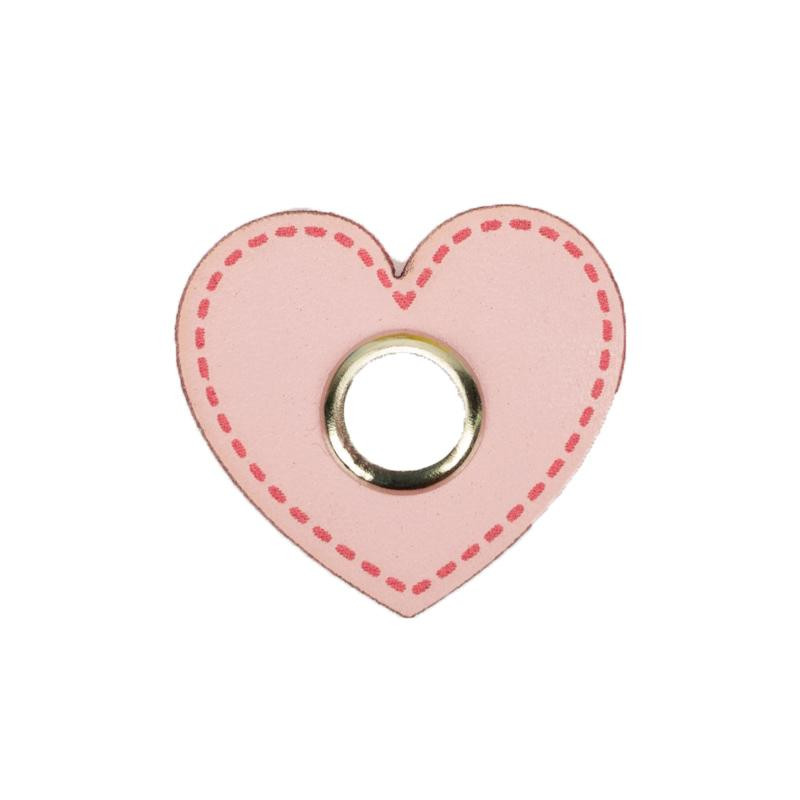 Washer with eyelet Heart - pale pink