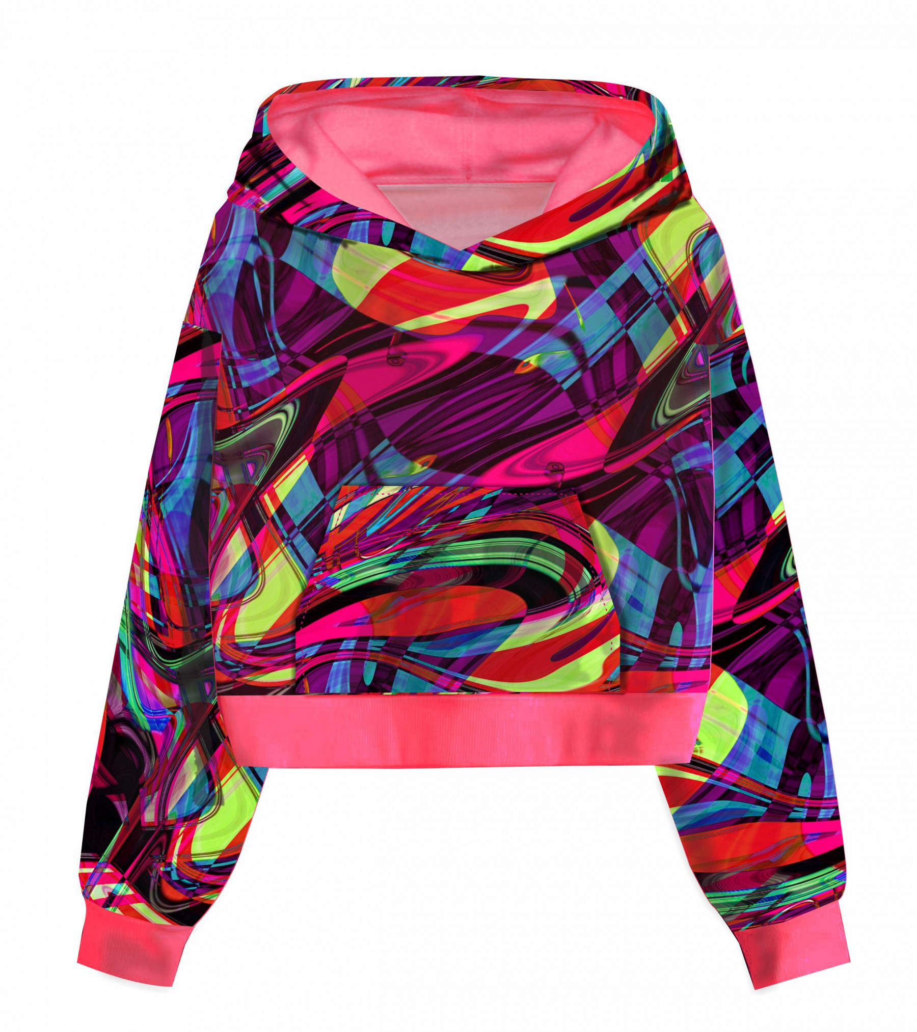 Cropped hoodie (IDA) - COLORFUL ABSTRACTION - sewing set