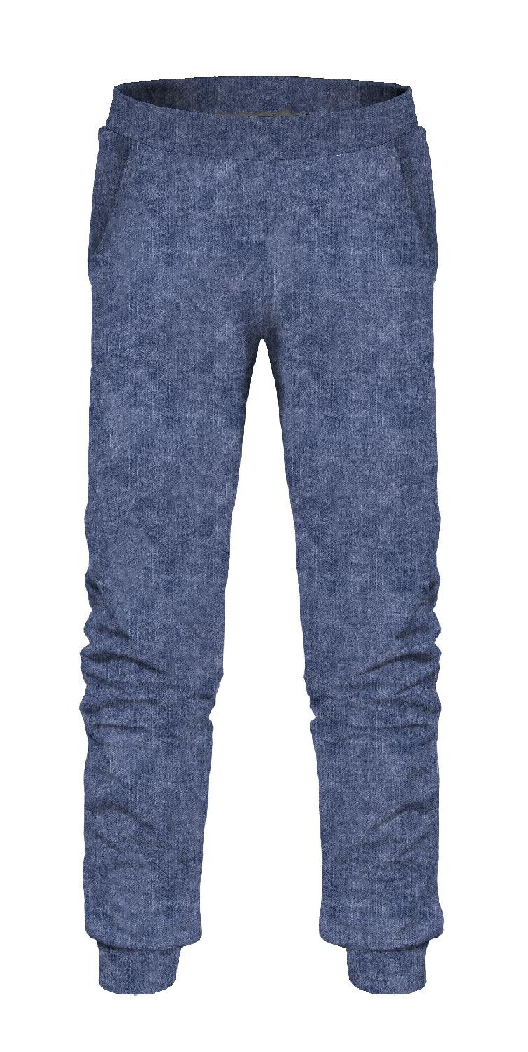 CHILDREN'S JOGGERS (LYON) - ACID WASH / DARK BLUE - looped knit fabric 