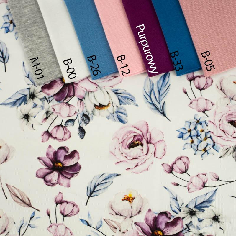 WATERCOLOR BOUQUET Pat. 2 - single jersey with elastane 