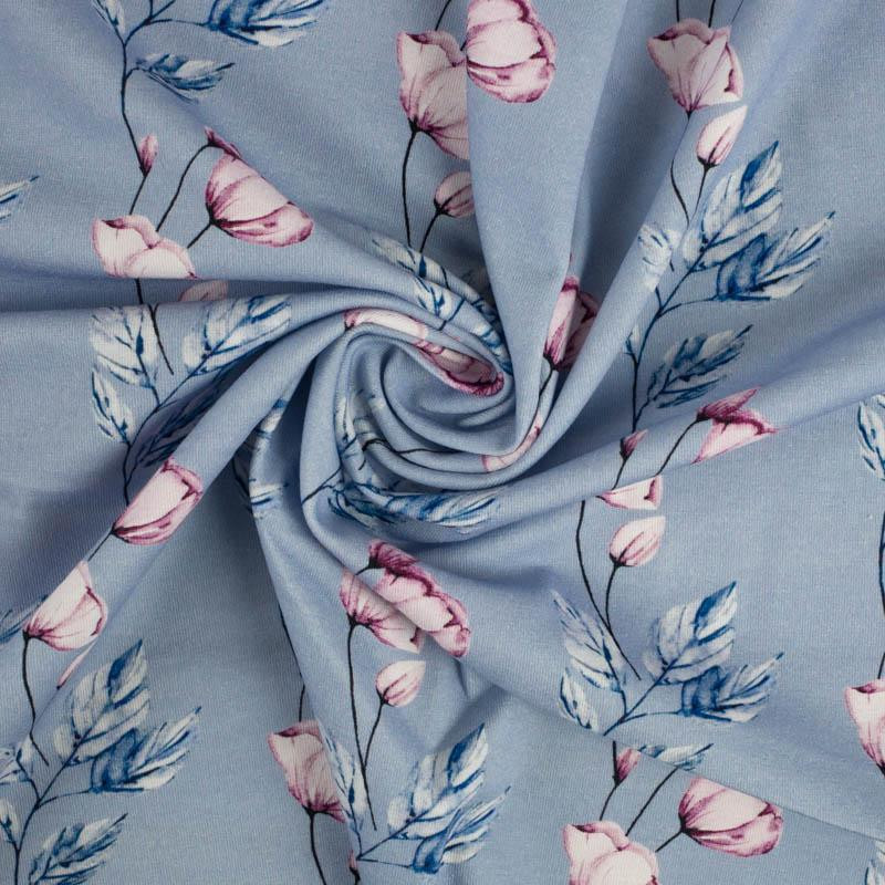WATERCOLOR BOUQUET Pat. 3 - looped knit fabric