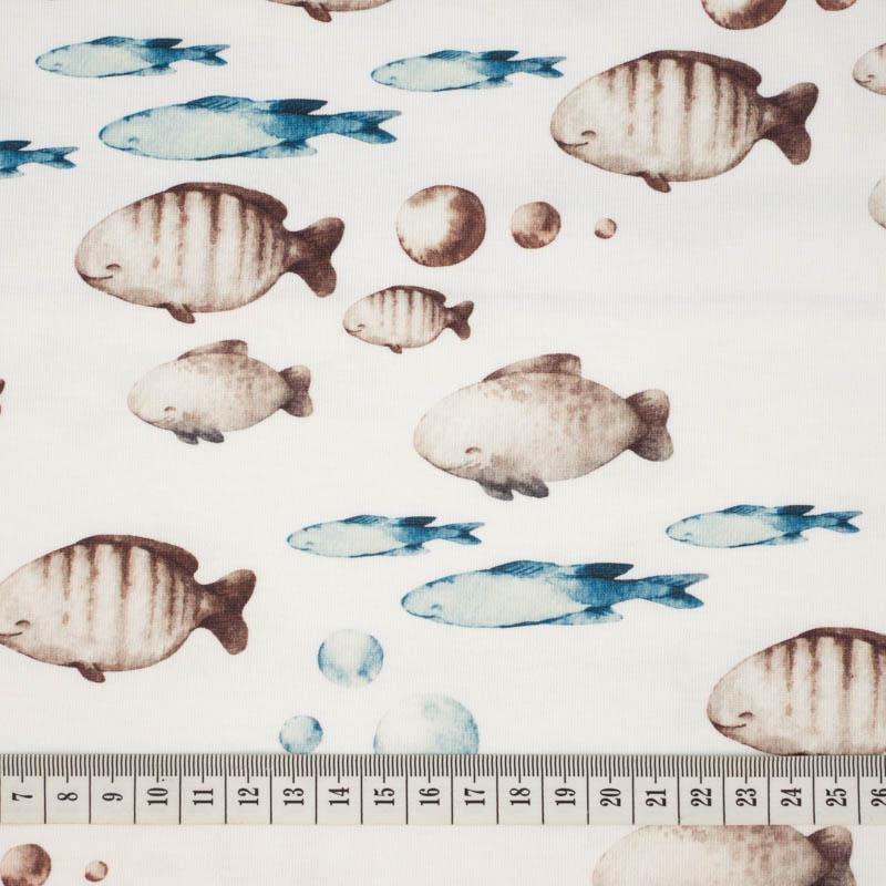 SHOAL (THE WORLD OF THE OCEAN)  - single jersey with elastane 