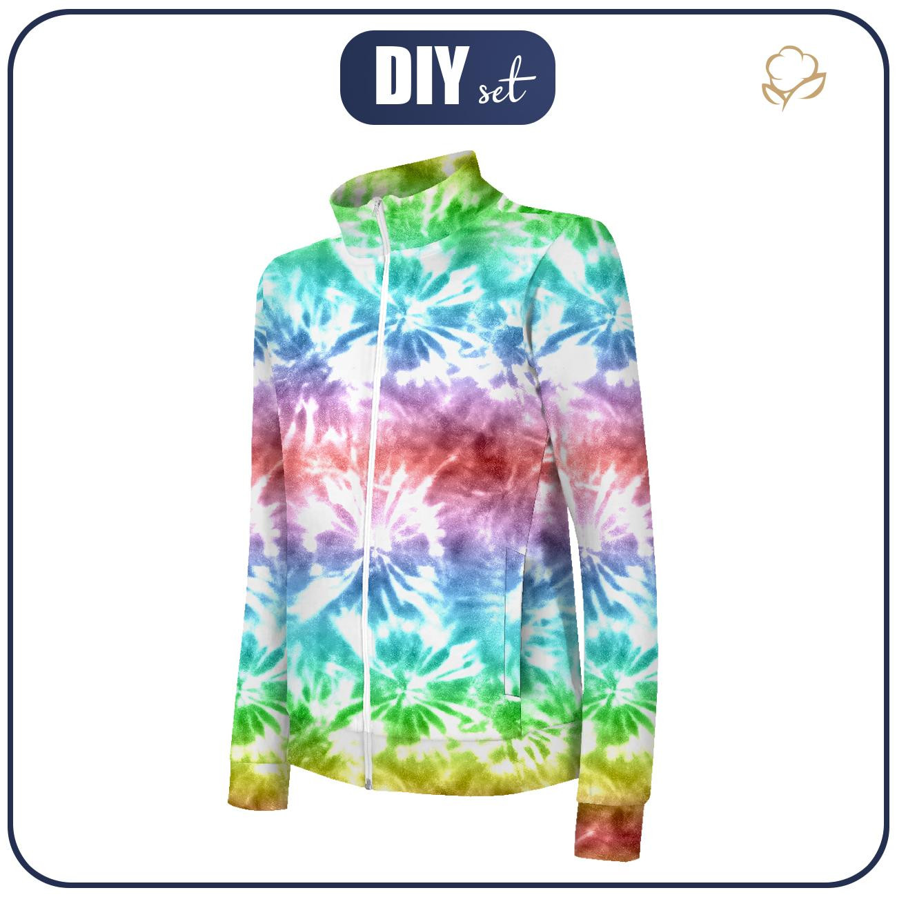 "MAX" CHILDREN'S TRAINING JACKET - BATIK pat. 1 / rainbow - knit with short nap