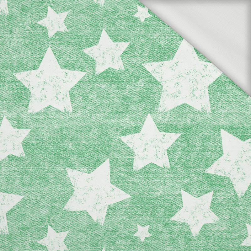 WHITE STARS / vinage look jeans (green) - looped knit fabric