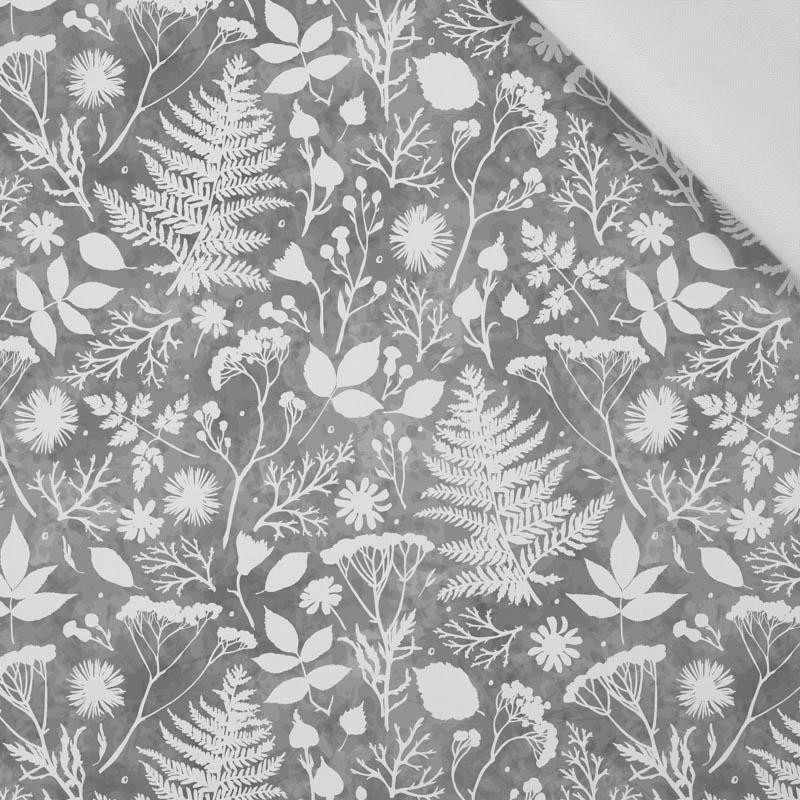 WHITE  FERNS (GREY) / white - Cotton woven fabric