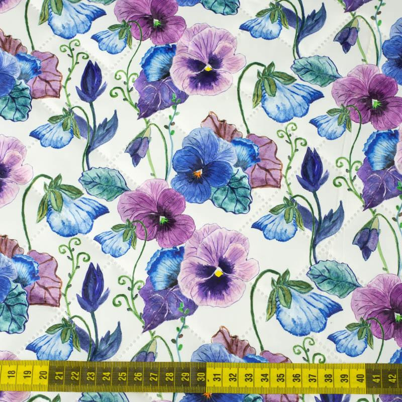 PANSIES (BLOOMING MEADO - Quilted nylon fabric 