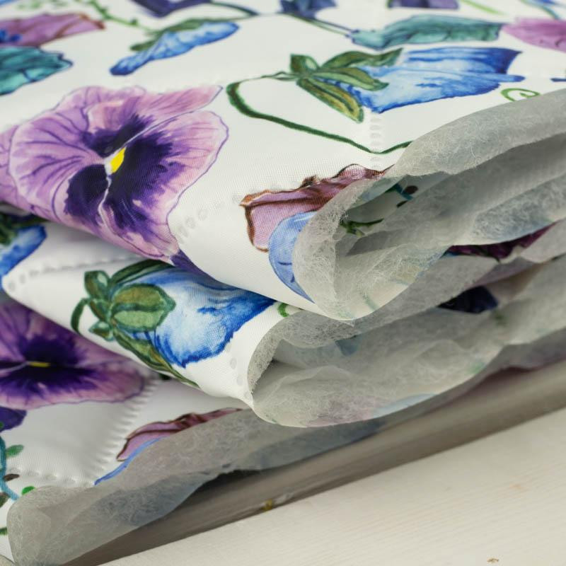 PANSIES (BLOOMING MEADO - Quilted nylon fabric 