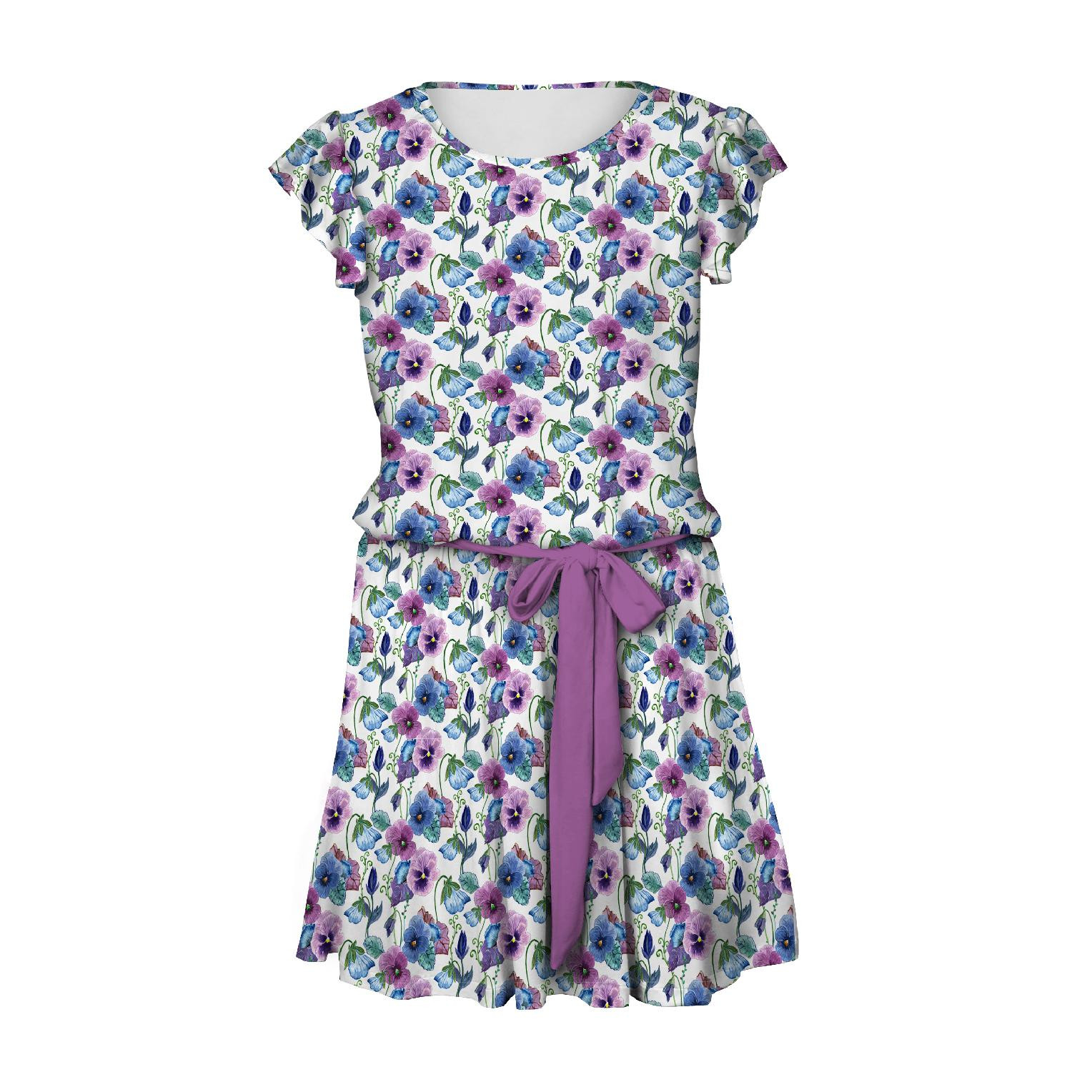 DRESS "EMMA" - PANSIES (BLOOMING MEADOW) - Viscose jersey with elastane