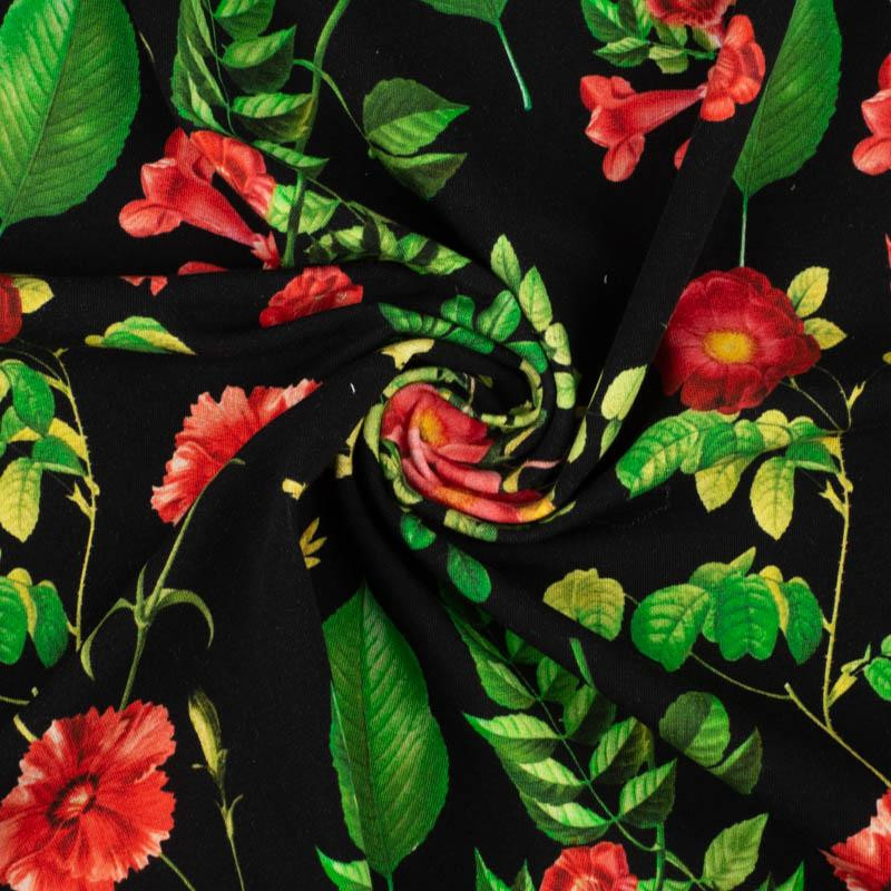RED GARDEN (PARADISE GARDEN)  - looped knit fabric