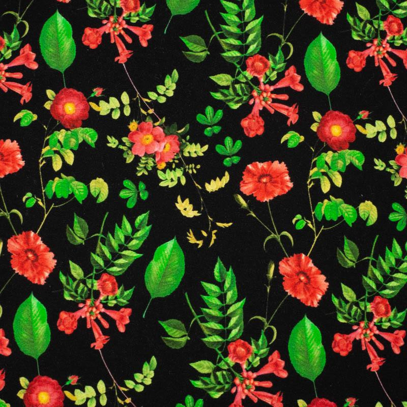 MINI RED GARDEN (PARADISE GARDEN)  - looped knit fabric