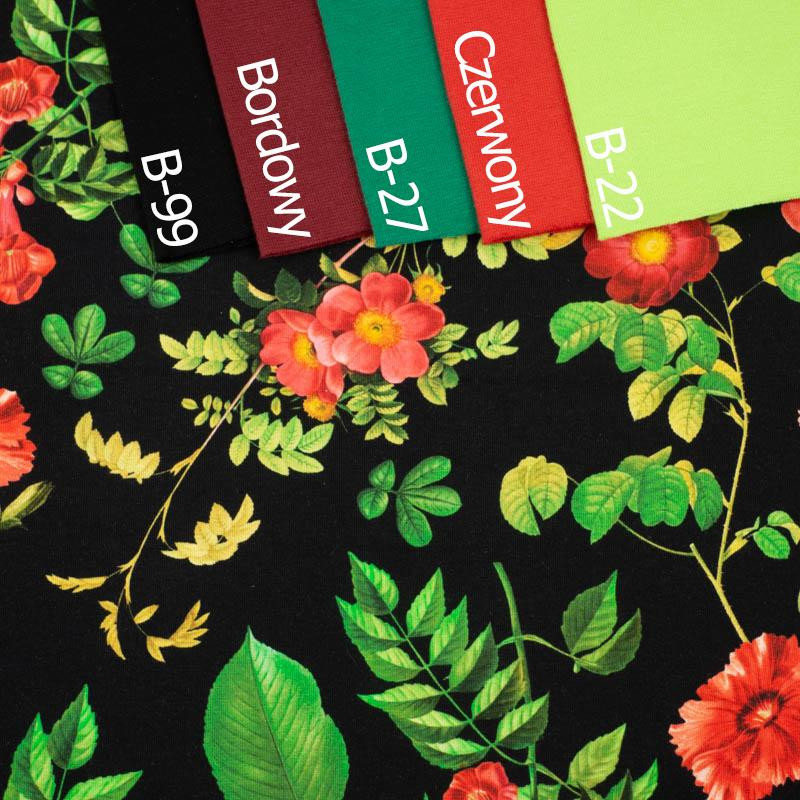 RED GARDEN (PARADISE GARDEN)  - looped knit fabric