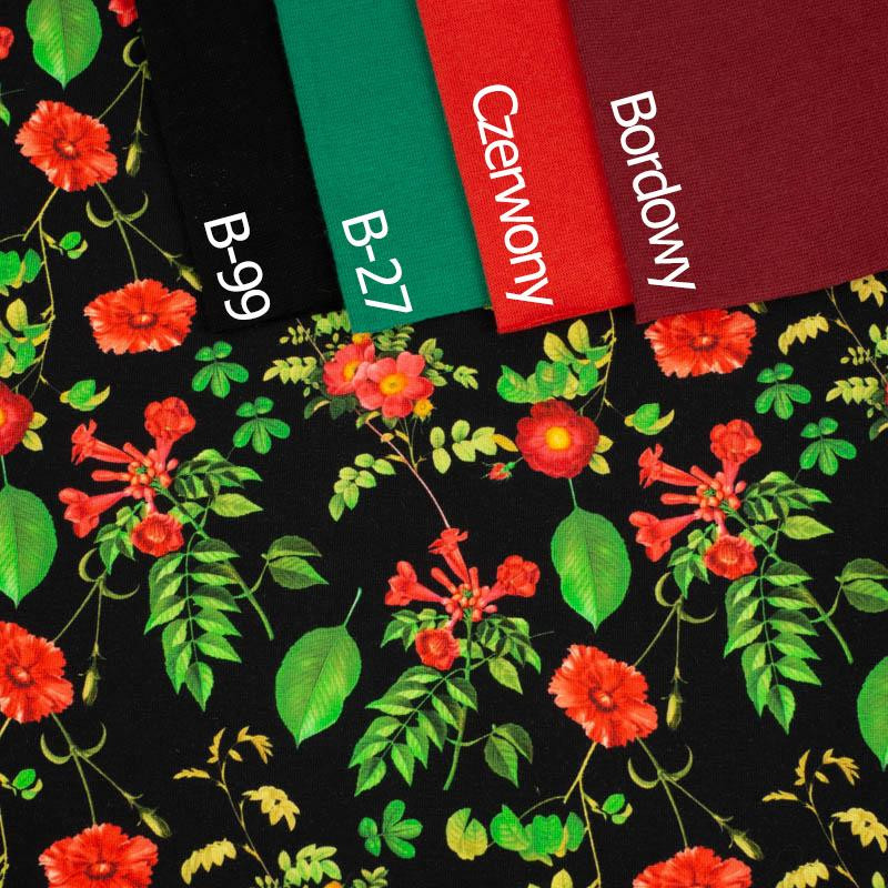 MINI RED GARDEN (PARADISE GARDEN)  - looped knit fabric