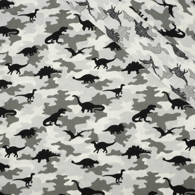 MINI DINO / CAMOUFLAGE GREY - POPLIN 100% cotton 