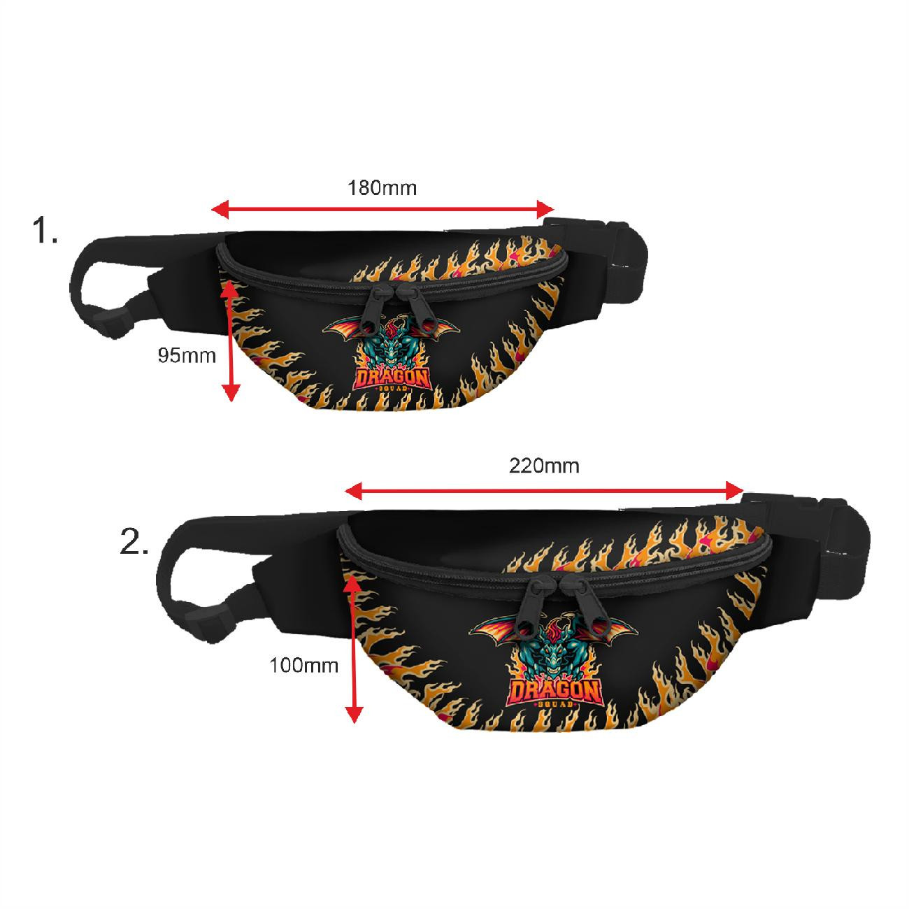 HIP BAG - DRAGON PAT. 1 / black / Choice of sizes