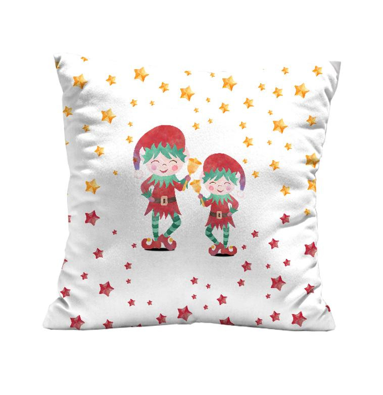 CUSHION PANEL - ELVES WITH BELLS (CHRISTMAS FRIENDS)