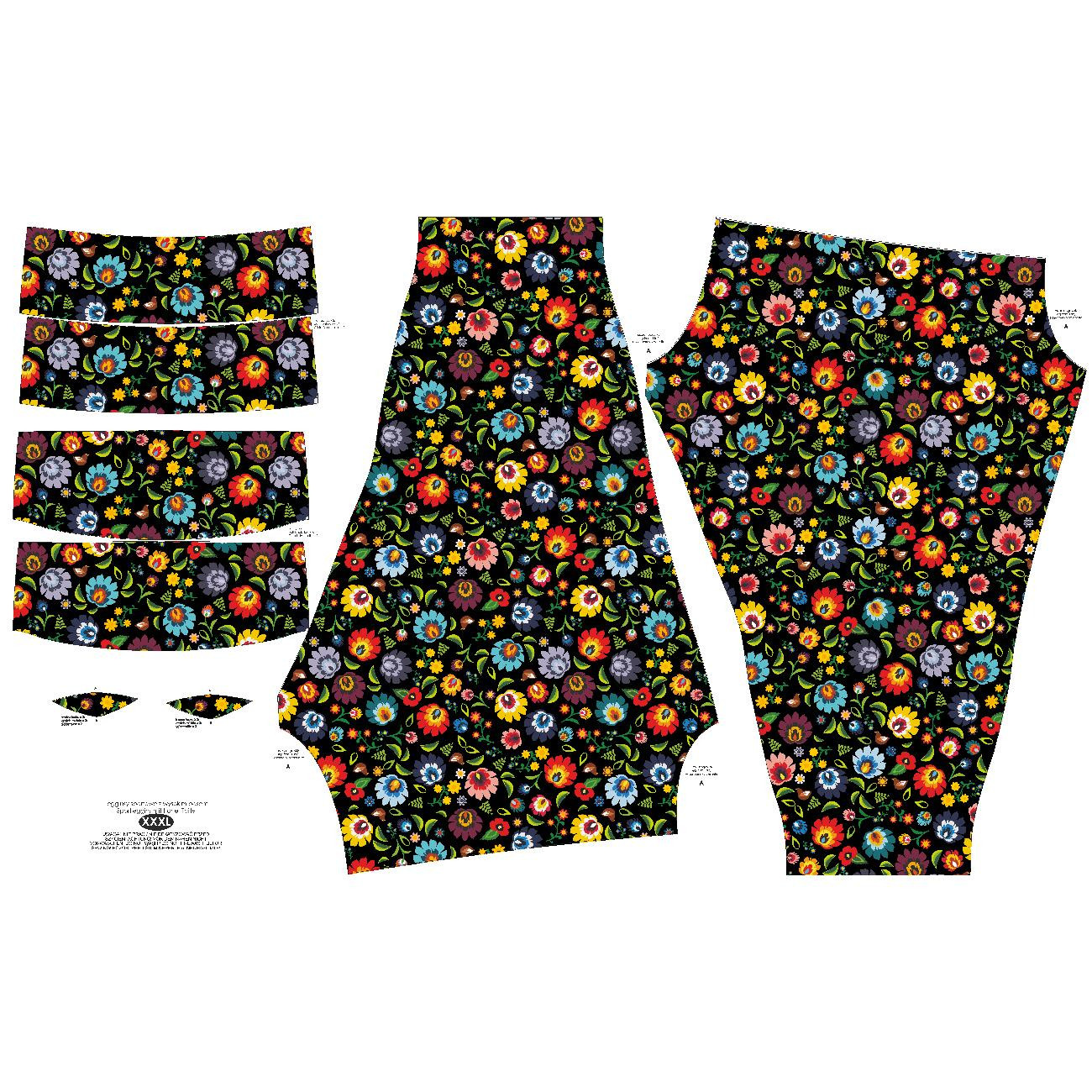 SPORTS LEGGINGS - LOWICZ FOLKLORE / black