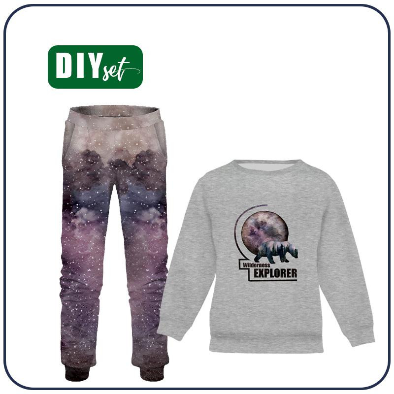 Children's tracksuit (MILAN) - GALAXY / melange light grey (GALAXY) - sewing set