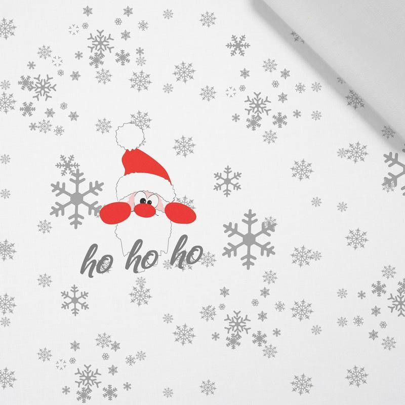 HO HO HO / white - Cotton woven fabric panel / Choice of sizes