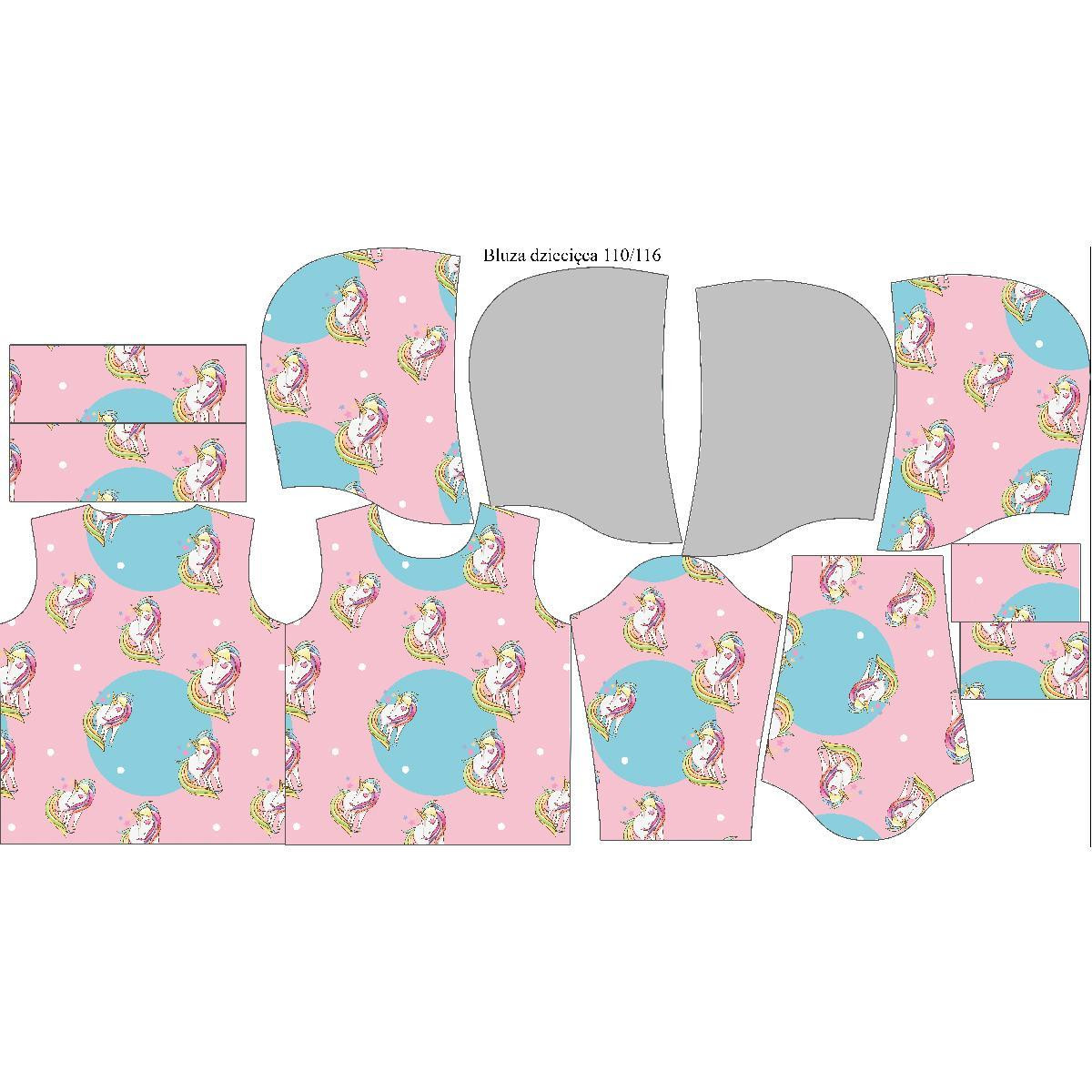 KID'S HOODIE (ALEX) - UNICORNS pat.2 - sewing set